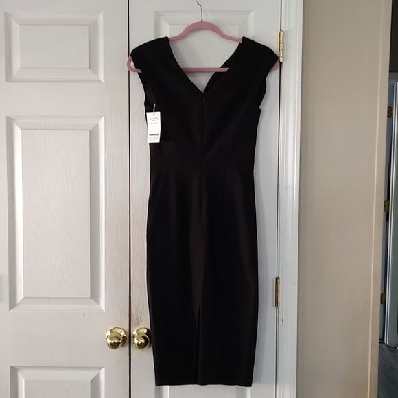 Muxxn fitted slim  little  black  evening cocktail dress Sz S - Picture 4 of 7